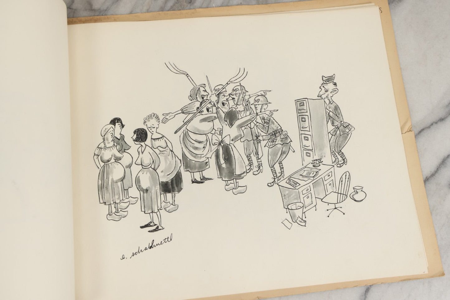 Lot 072 - Vintage Hand-Drawn Illustrated Retirement Book “This Is Your Life Jim More” With Posters, Documents, Party Ephemera, And Photographs, Pennsylvania Power And Light Company, 1955