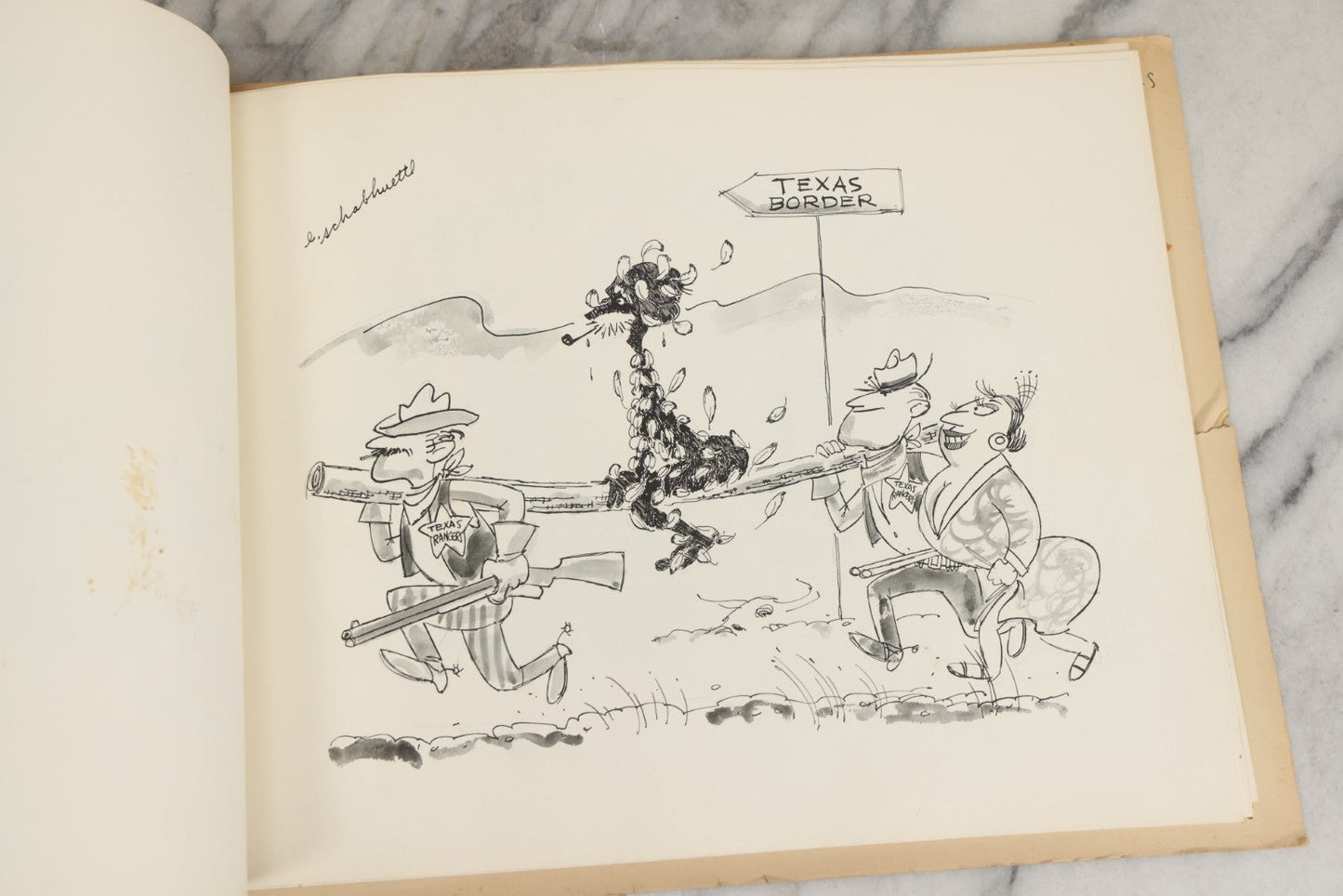 Lot 072 - Vintage Hand-Drawn Illustrated Retirement Book “This Is Your Life Jim More” With Posters, Documents, Party Ephemera, And Photographs, Pennsylvania Power And Light Company, 1955