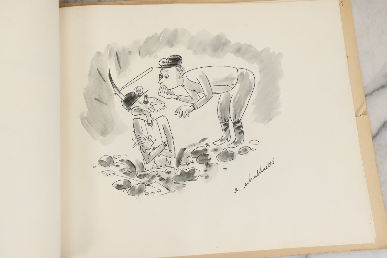 Lot 072 - Vintage Hand-Drawn Illustrated Retirement Book “This Is Your Life Jim More” With Posters, Documents, Party Ephemera, And Photographs, Pennsylvania Power And Light Company, 1955