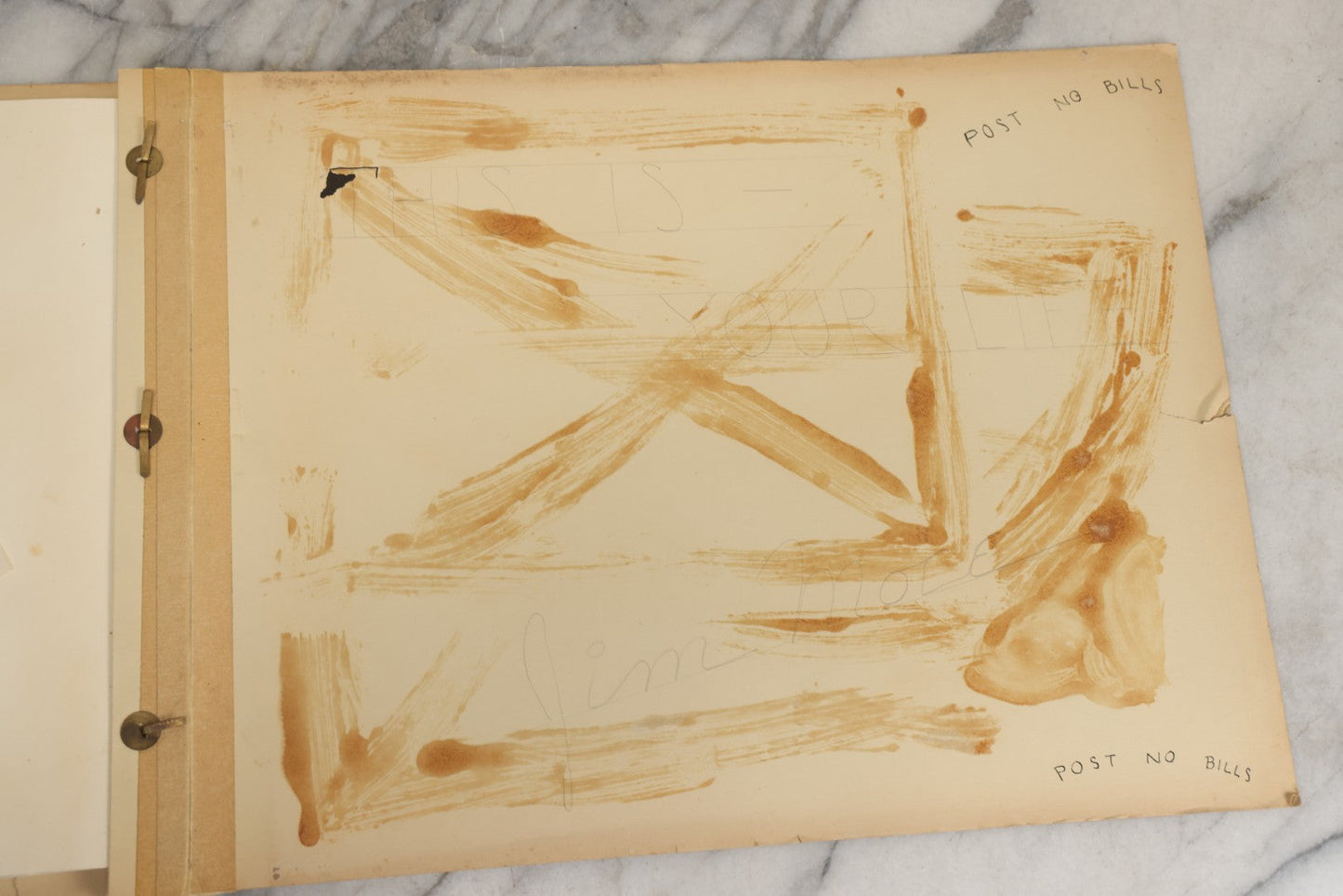 Lot 072 - Vintage Hand-Drawn Illustrated Retirement Book “This Is Your Life Jim More” With Posters, Documents, Party Ephemera, And Photographs, Pennsylvania Power And Light Company, 1955