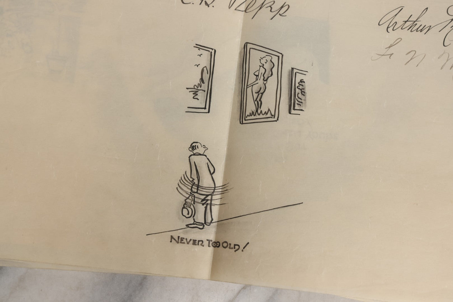 Lot 072 - Vintage Hand-Drawn Illustrated Retirement Book “This Is Your Life Jim More” With Posters, Documents, Party Ephemera, And Photographs, Pennsylvania Power And Light Company, 1955