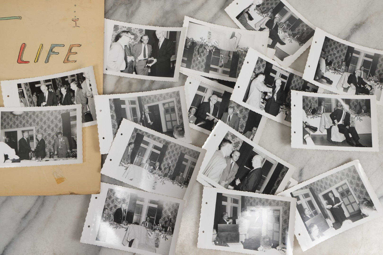 Lot 072 - Vintage Hand-Drawn Illustrated Retirement Book “This Is Your Life Jim More” With Posters, Documents, Party Ephemera, And Photographs, Pennsylvania Power And Light Company, 1955