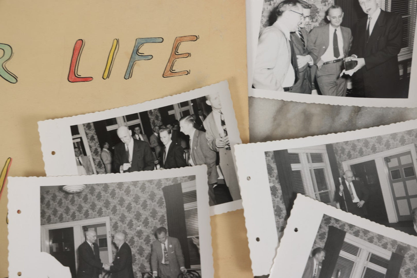 Lot 072 - Vintage Hand-Drawn Illustrated Retirement Book “This Is Your Life Jim More” With Posters, Documents, Party Ephemera, And Photographs, Pennsylvania Power And Light Company, 1955