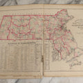 Lot 074 - Antique “Official Topographical Atlas Of Massachusetts” By Walling & Gray, Stedman Brown & Lyon, 1871, Hand-Colored Maps, Binding Detached, 13-3/8" x 17"
