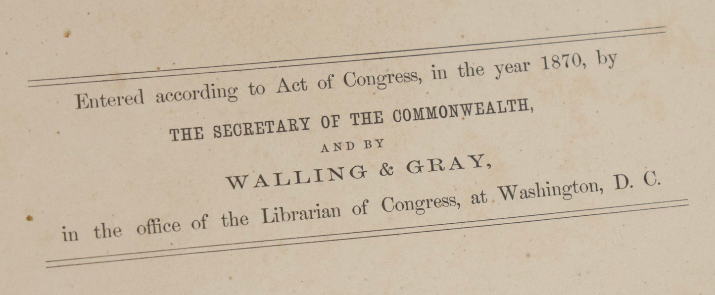 Lot 074 - Antique “Official Topographical Atlas Of Massachusetts” By Walling & Gray, Stedman Brown & Lyon, 1871, Hand-Colored Maps, Binding Detached