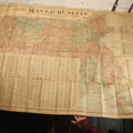 Lot 075 - Antique Scarborough's Topographic Map Of Massachusetts, Chromolithograph With Statistical Panels, Paper On Linen Backing, Scarborough Company, Boston, Massachusetts, 1903, 58" x 39-1/2"