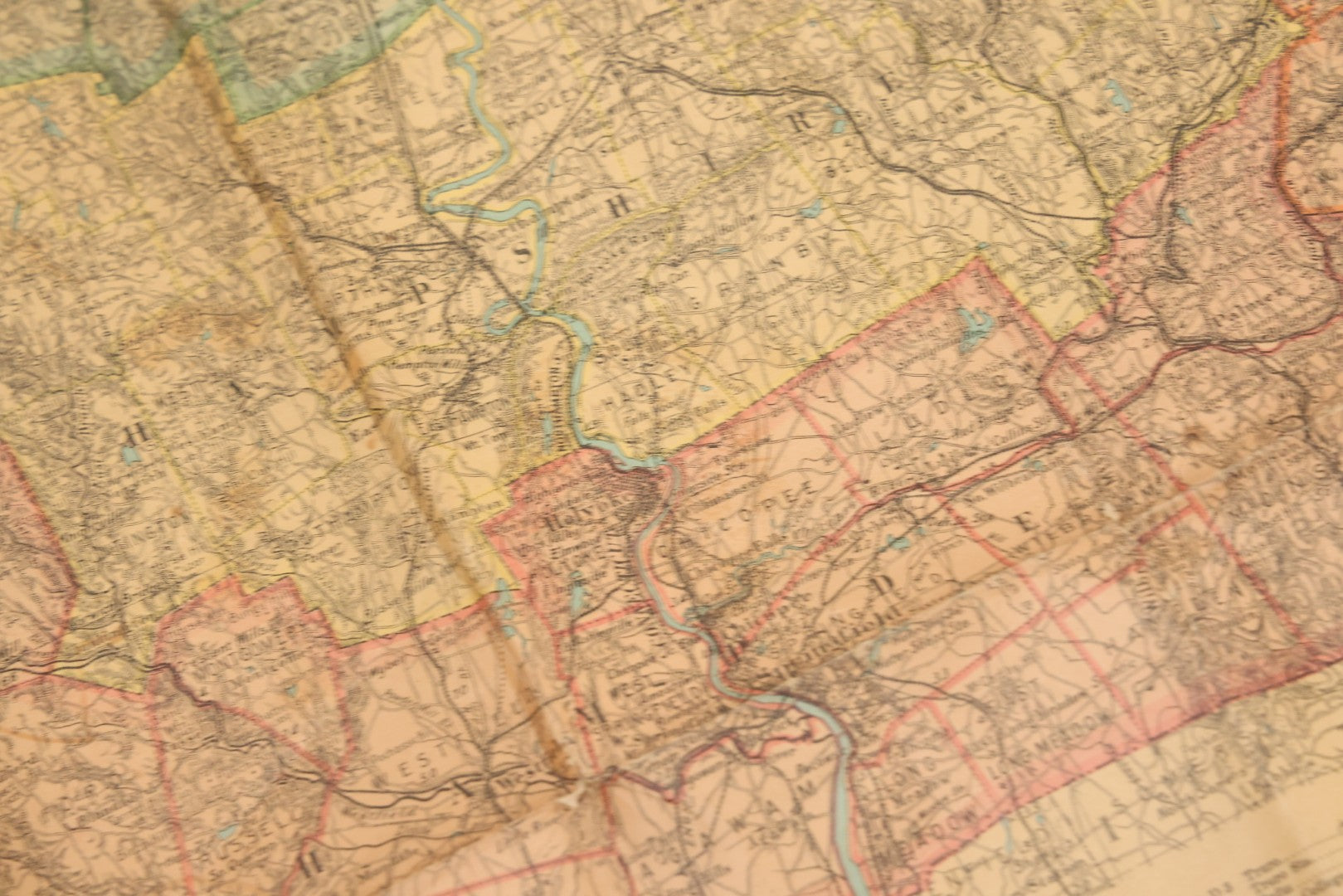 Lot 075 - Antique Scarborough's Topographic Map Of Massachusetts, Chromolithograph With Statistical Panels, Paper On Linen Backing, Scarborough Company, Boston, Massachusetts, 1903, 58" x 39-1/2"