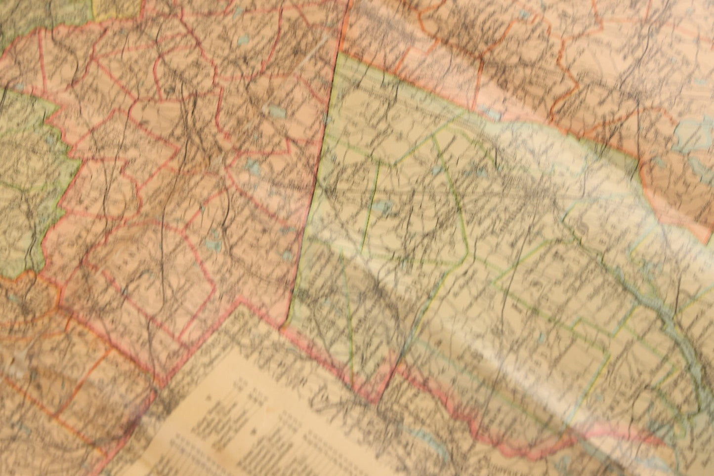 Lot 075 - Antique Scarborough's Topographic Map Of Massachusetts, Chromolithograph With Statistical Panels, Paper On Linen Backing, Scarborough Company, Boston, Massachusetts, 1903, 58" x 39-1/2"