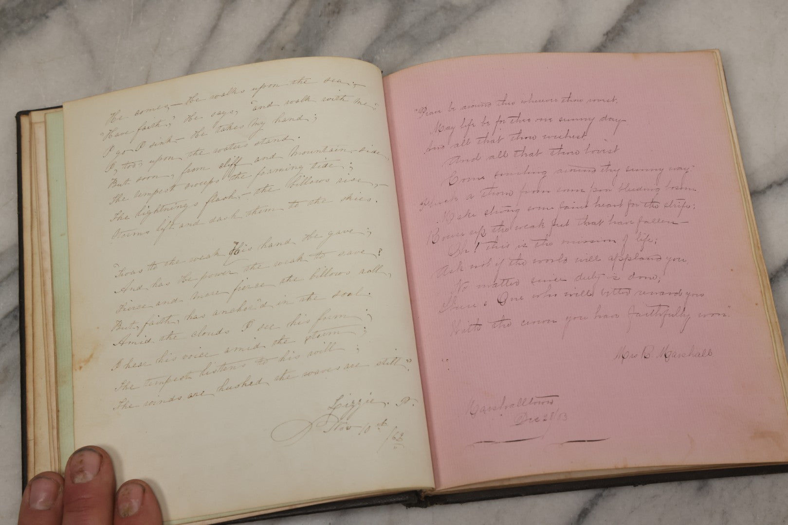Lot 076 - Antique "An Echo Album" Autograph Book With 30+ Inscriptions, Published By Bradley, Dayton & Co., Boston, 1862, Belonging To Mrs. Henry Rebecca Trask, Circa 1880s