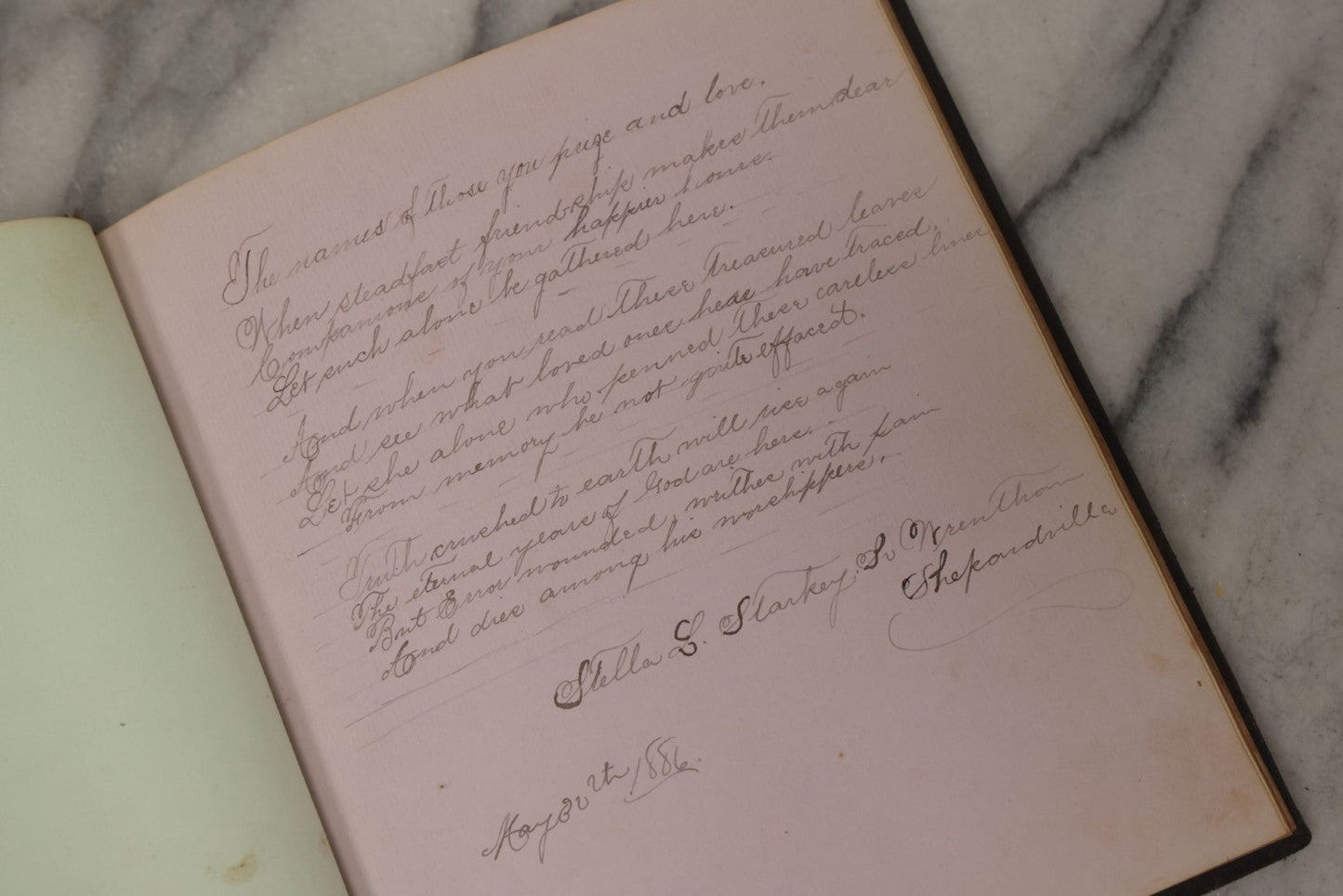 Lot 076 - Antique "An Echo Album" Autograph Book With 30+ Inscriptions, Published By Bradley, Dayton & Co., Boston, 1862, Belonging To Mrs. Henry Rebecca Trask, Circa 1880s