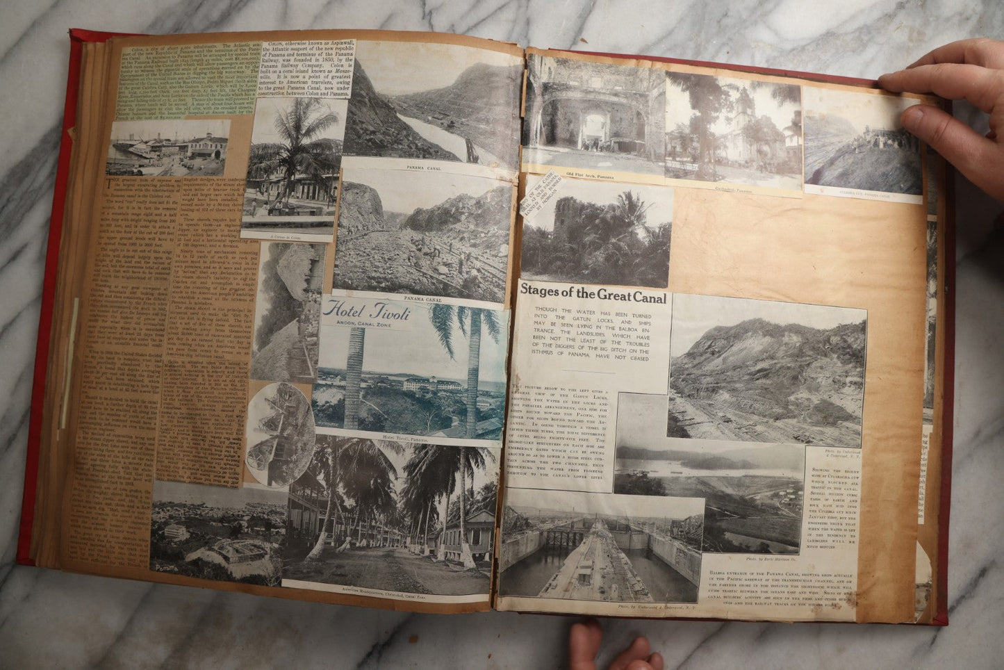 Lot 083 - Antique Red Scrapbook Album With American Colleges, American And Mexico Travel, Caribbean Culture Ephemera, Pressed Flowers Throughout, Circa 1903