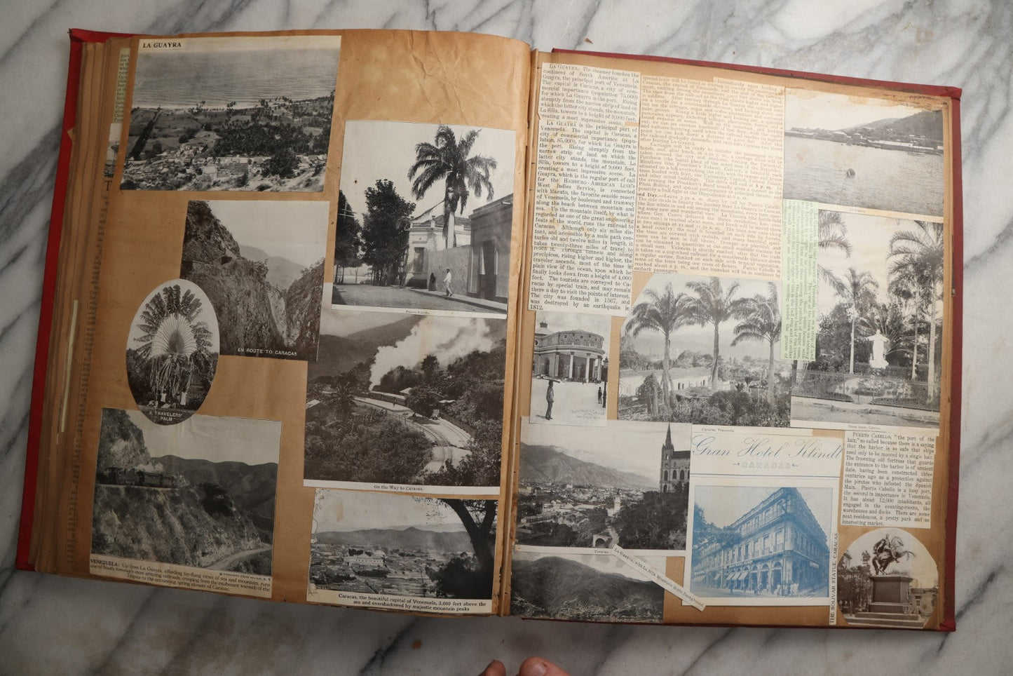 Lot 083 - Antique Red Scrapbook Album With American Colleges, American And Mexico Travel, Caribbean Culture Ephemera, Pressed Flowers Throughout, Circa 1903