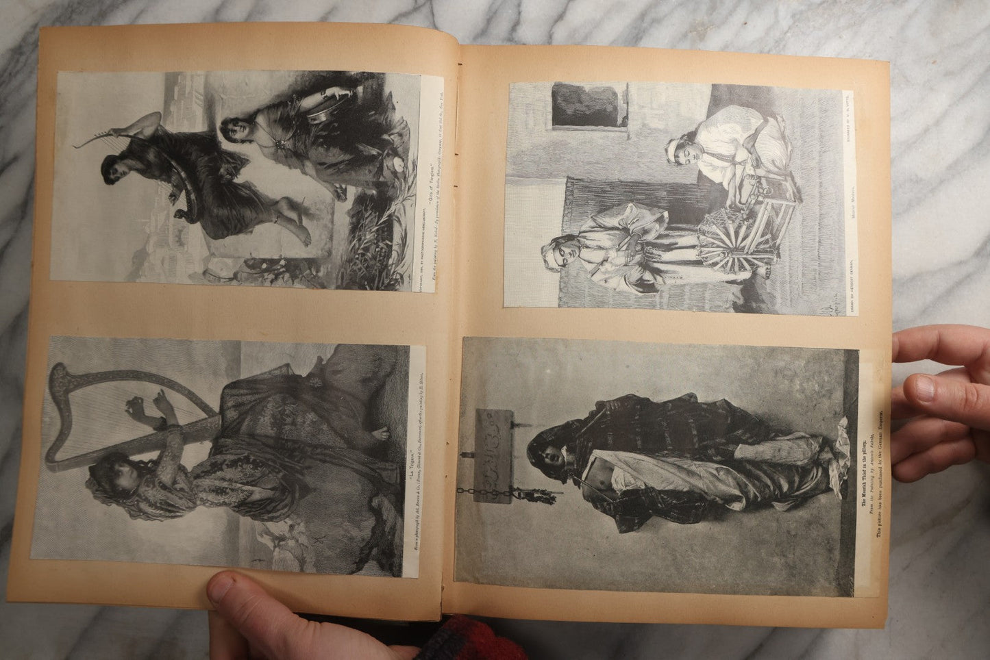 Lot 084 - Antique Light Blue "The Nonpareil" Scrapbook Album With Gold Lettering And Borders, Spain And England Travel Ephemera, Patent March 1876, Heavily Worn White Lettering Reads "Southern Spain And English Cathedrals 1904"