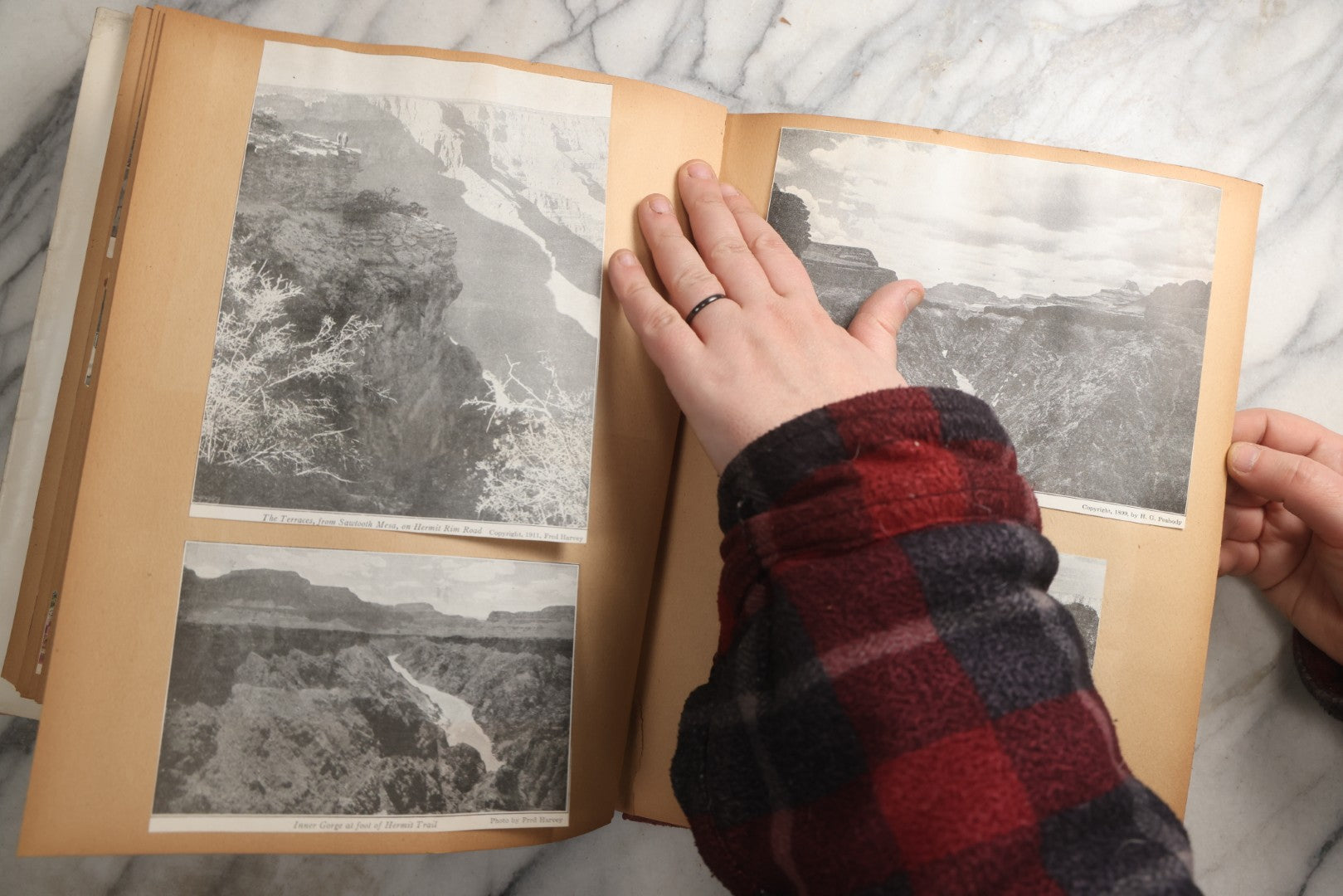Lot 087 - Antique "The Nonpareil" Scrapbook Album With New Orleans, California, Arizona Ephemera, Pressed Flowers, 1914 Raja-Yoga Messenger Magazine, Patent March 1876, Heavy Water Staining, Warped Boards, Brittle Binding And Pages, Circa 1914