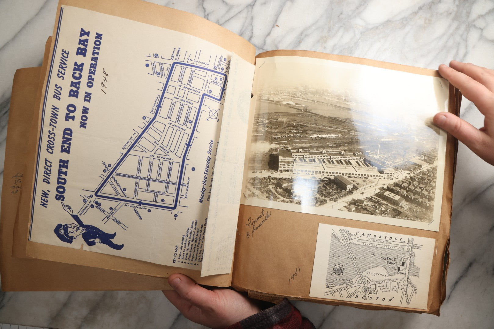 Lot 090 - Antique Brown Craft Paper Scrapbook Album With Boston, Providence, England, St. Petersburg, Bar Harbor, Mt. Vernon, Architecture, Obituaries, Politicians, And War Ephemera, Circa 1944