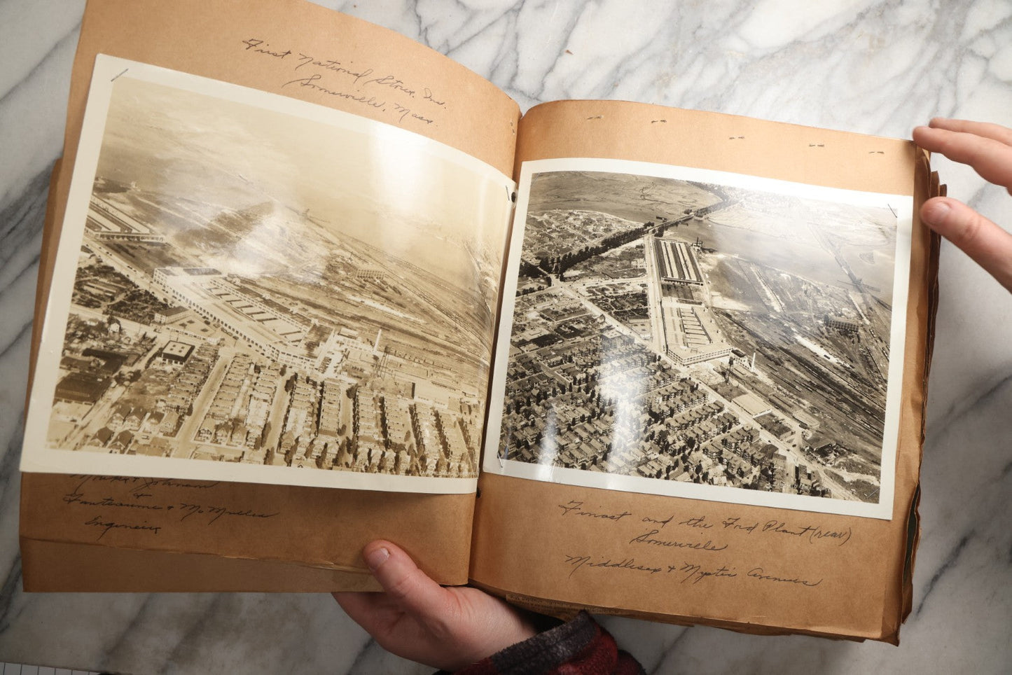 Lot 090 - Antique Brown Craft Paper Scrapbook Album With Boston, Providence, England, St. Petersburg, Bar Harbor, Mt. Vernon, Architecture, Obituaries, Politicians, And War Ephemera, Circa 1944