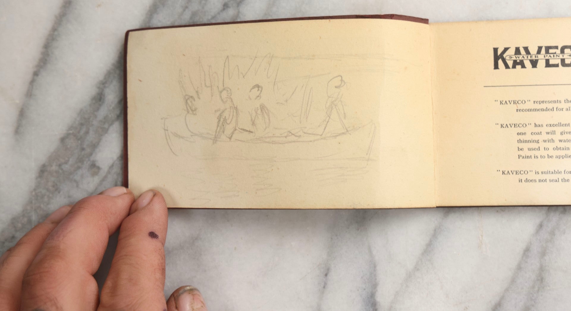 Lot 091 - Vintage Keystone And Kaveco Paint Swatch Book With Hand-Drawn Illustrations, Keystone Paint & Varnish Co., Ltd., London