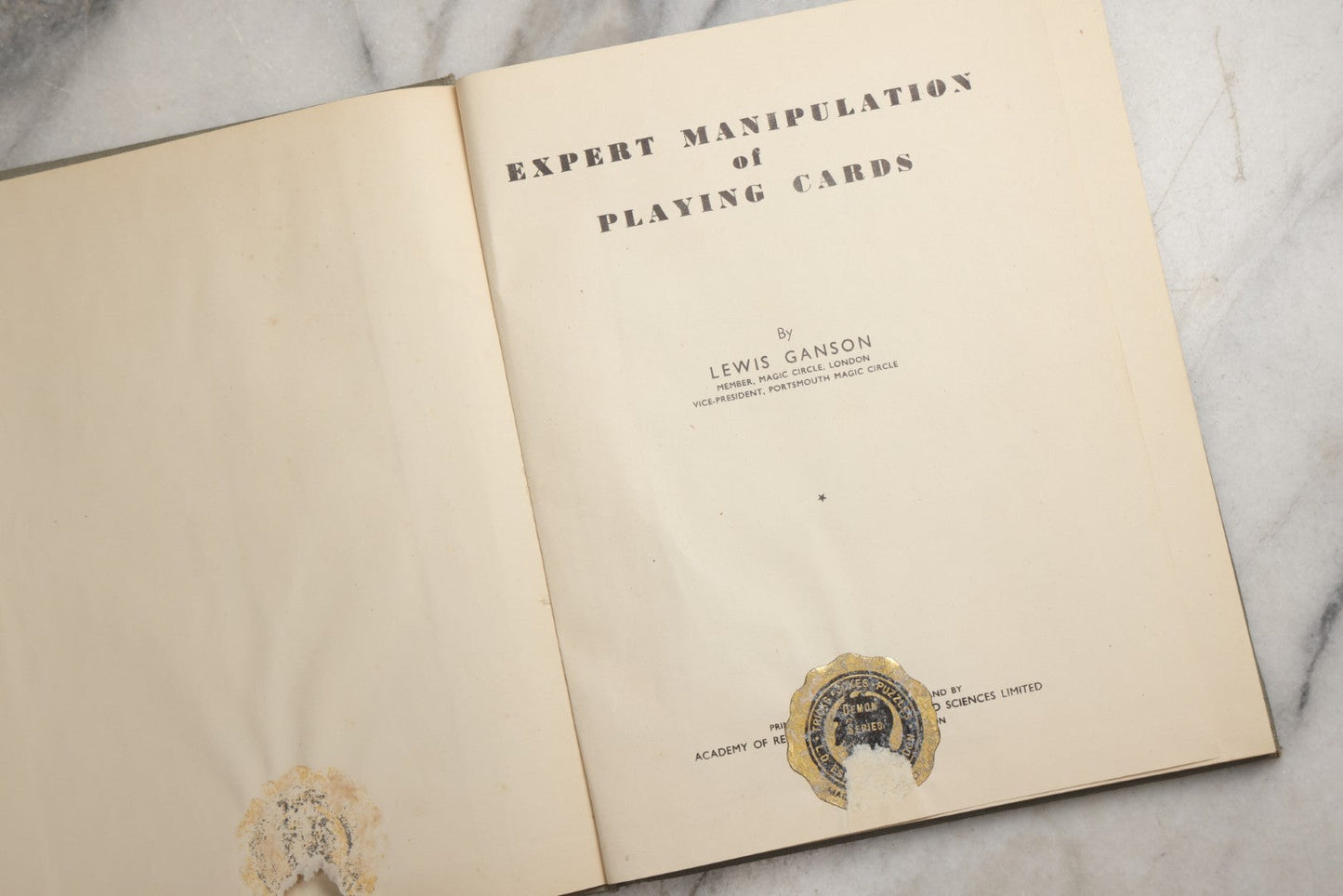 Lot 097 - "Expert Manipulation Of Playing Cards" Vintage Magic Book By Lewis Ganson, Published By Arcas, Circa 1945