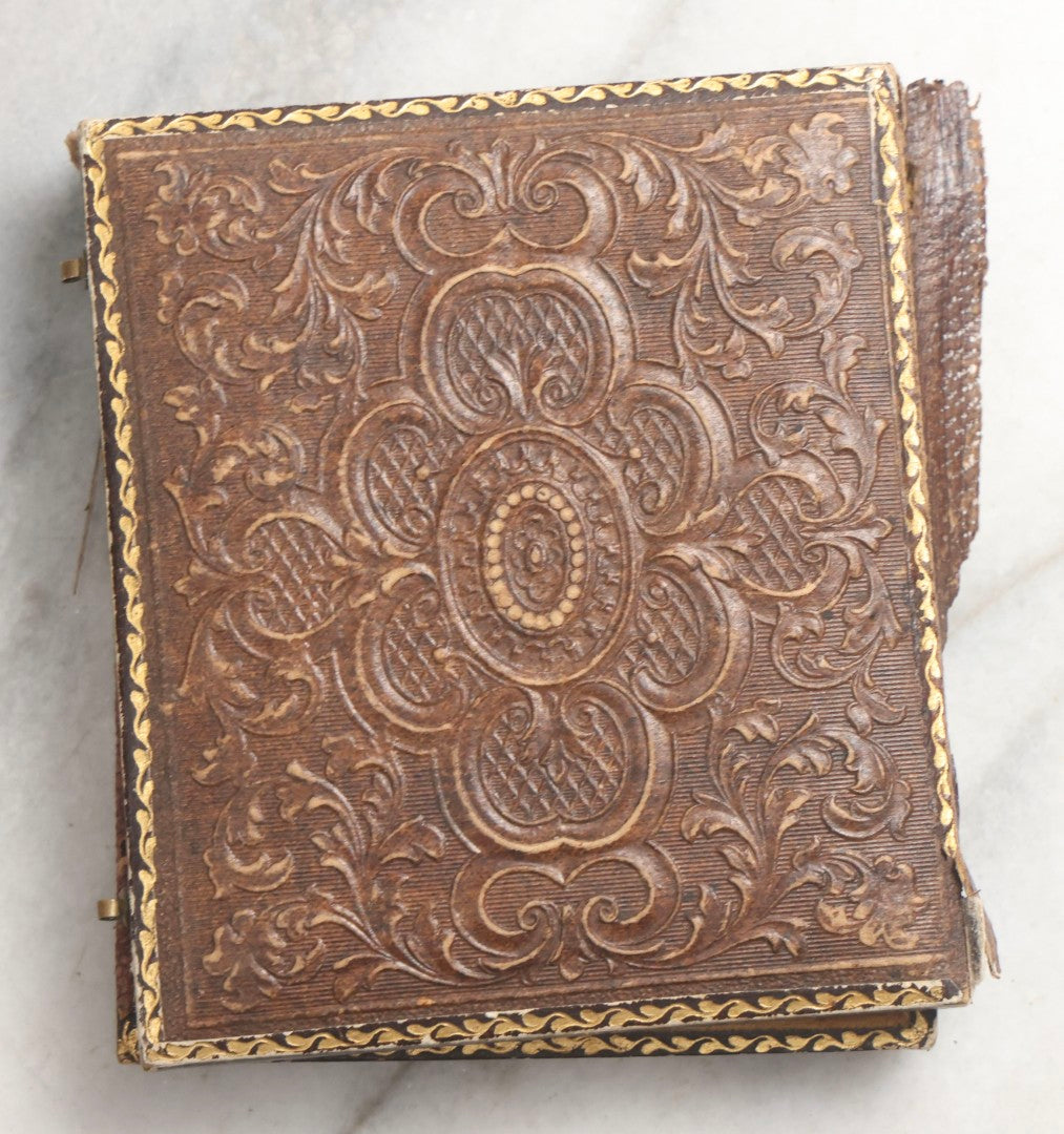 Lot 102 - Trio Of Antique Photographs Including 1/6th Plate Ruby Ambrotype Of Woman With Rosy Cheeks In Full Split Leatherette Case, 1/9th Plate Tintype Of Boy In Split Leatherette Case, And 1/9th Plate Tintype Of Woman With Mat And Preserver, No Case