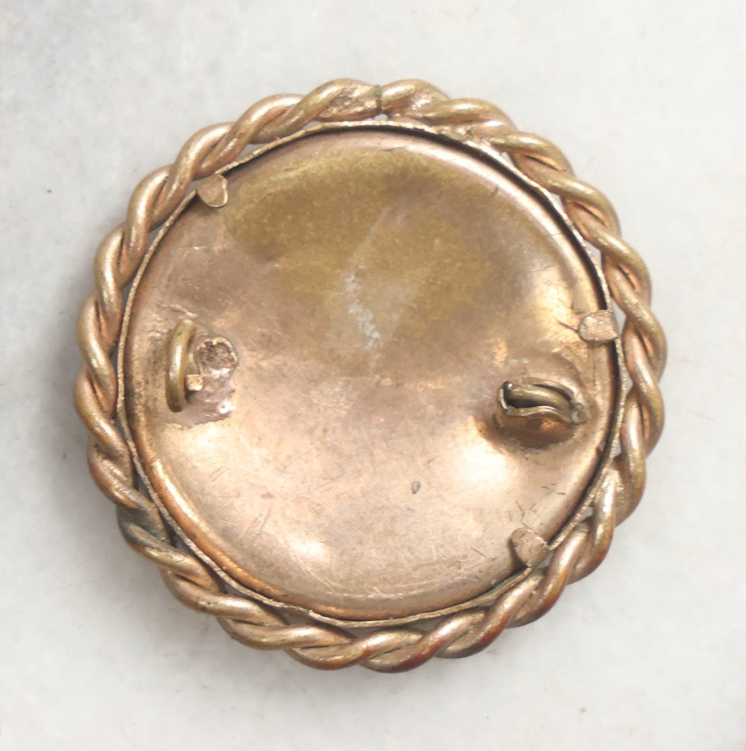 Lot 103 - Pair Of Antique Photographs Including Tintype Of Baby In Thermoplastic Screw-Top “Oreo” Case And Trimmed Carte De Visite C.D.V.. Of Boy In Brass Brooch Frame, Brooch Missing Pin On Back