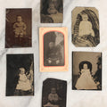 Lot 106 - Grouping Of Seven Antique “Not-So-Hidden Mother” Tintype Photographs Of Children With Mothers Or Assistants Conspicuously Visible In Shot, Including Examples With Striped Covering, Dark Curtain, Motion Blur, And More