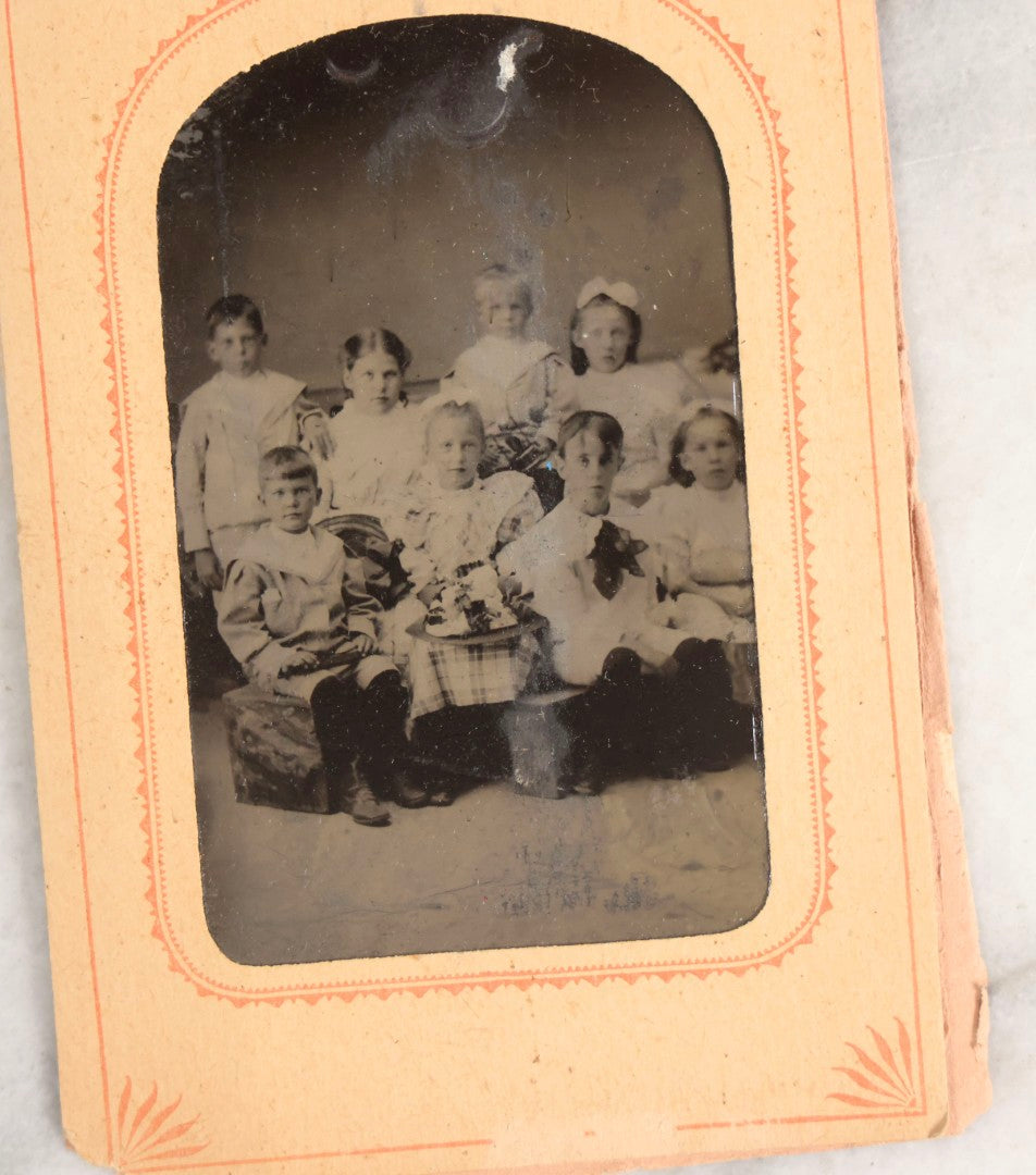 Lot 118 - Grouping Of Five Antique Group Tintype Photographs With Extensive Identifications, Including Tintype Picnic At Nantasket, Identified Teenagers, Outdoor Scene Of Six Women, And Two Paper-Framed Photographs Of Elegantly Dressed Women