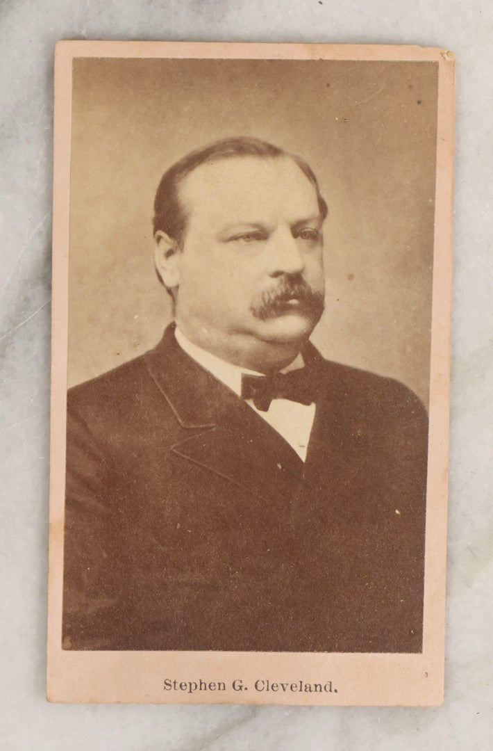 Lot 125 - Grouping Of 11 Antique C.D.V.. And Other Photographs Including Stephen G. Cleveland (President Grover Cleveland), Album Filler Of George Meade, Former Massachusetts Governor John A. Andrew, Rev. Henry Ward Beecher, And Additional Portraits