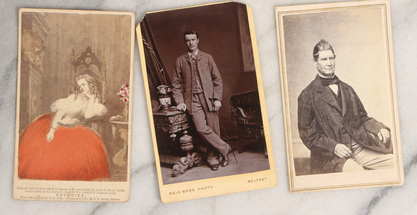 Lot 125 - Grouping Of 11 Antique C.D.V.. And Other Photographs Including Stephen G. Cleveland (President Grover Cleveland), Album Filler Of George Meade, Former Massachusetts Governor John A. Andrew, Rev. Henry Ward Beecher, And Additional Portraits