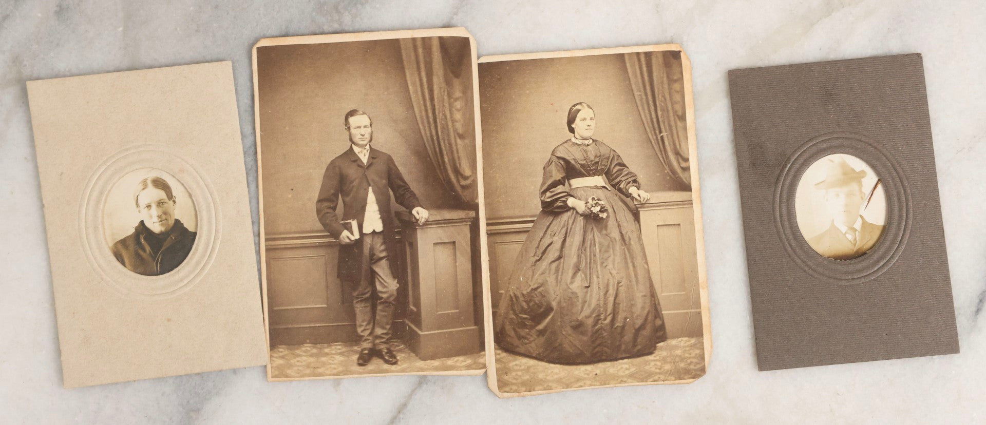 Lot 125 - Grouping Of 11 Antique C.D.V.. And Other Photographs Including Stephen G. Cleveland (President Grover Cleveland), Album Filler Of George Meade, Former Massachusetts Governor John A. Andrew, Rev. Henry Ward Beecher, And Additional Portraits