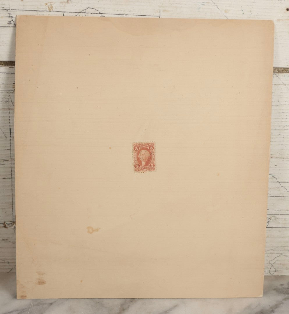 Lot 139 - Antique Boarded Photograph Of King's Chapel, Boston, Massachusetts, With Horse-Drawn Carriages, Circular Print With Revenue Stamp On Verso