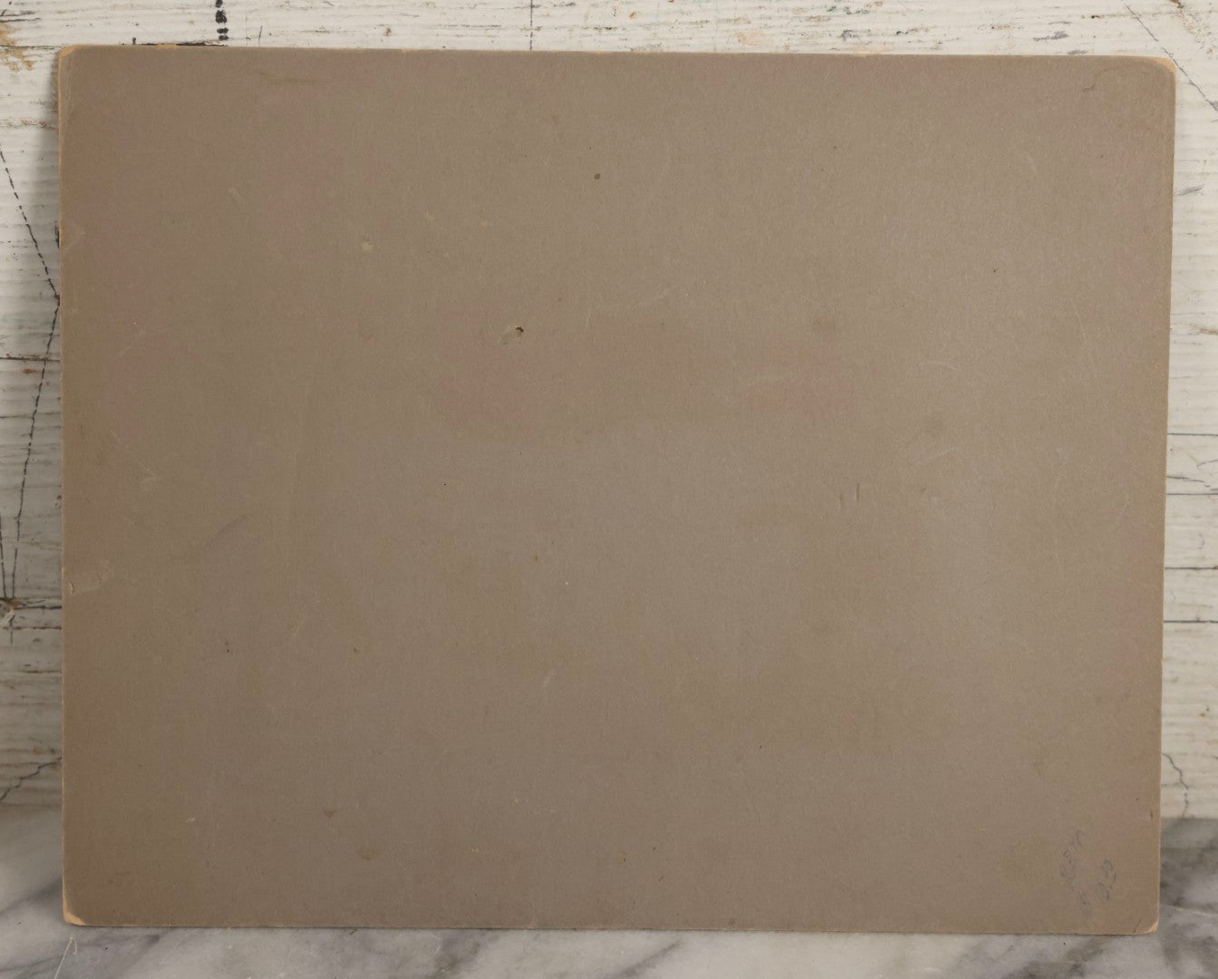 Lot 141 - Antique Boarded Photograph Of Garage With Early Automobile, Kendall's Spavin And Flint's Powder Signage, Three People With Wagon