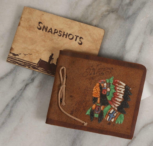 Lot 142 - Pair Of Antique Miniature Snapshot Photo Albums Including Oregon Scenes And Beach & Boating Views
