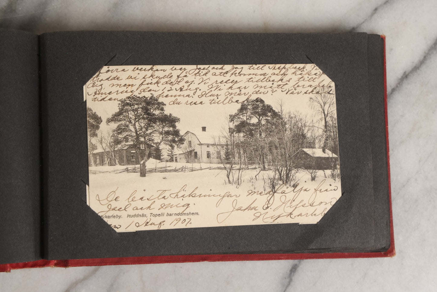 Lot 143 - Antique Postcard Album Containing 50 Postcards Including Numerous Real Photo Postcards R.P.P.C.S With World War One Soldiers, Sailor, Other Portraits, And U.S. Army Souvenir Postcard Folder