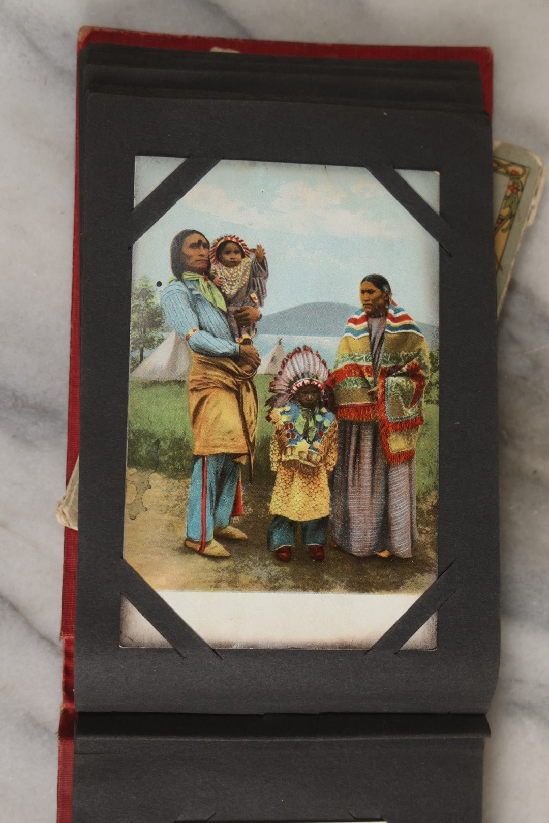 Lot 143 - Antique Postcard Album Containing 50 Postcards Including Numerous Real Photo Postcards R.P.P.C.S With World War One Soldiers, Sailor, Other Portraits, And U.S. Army Souvenir Postcard Folder