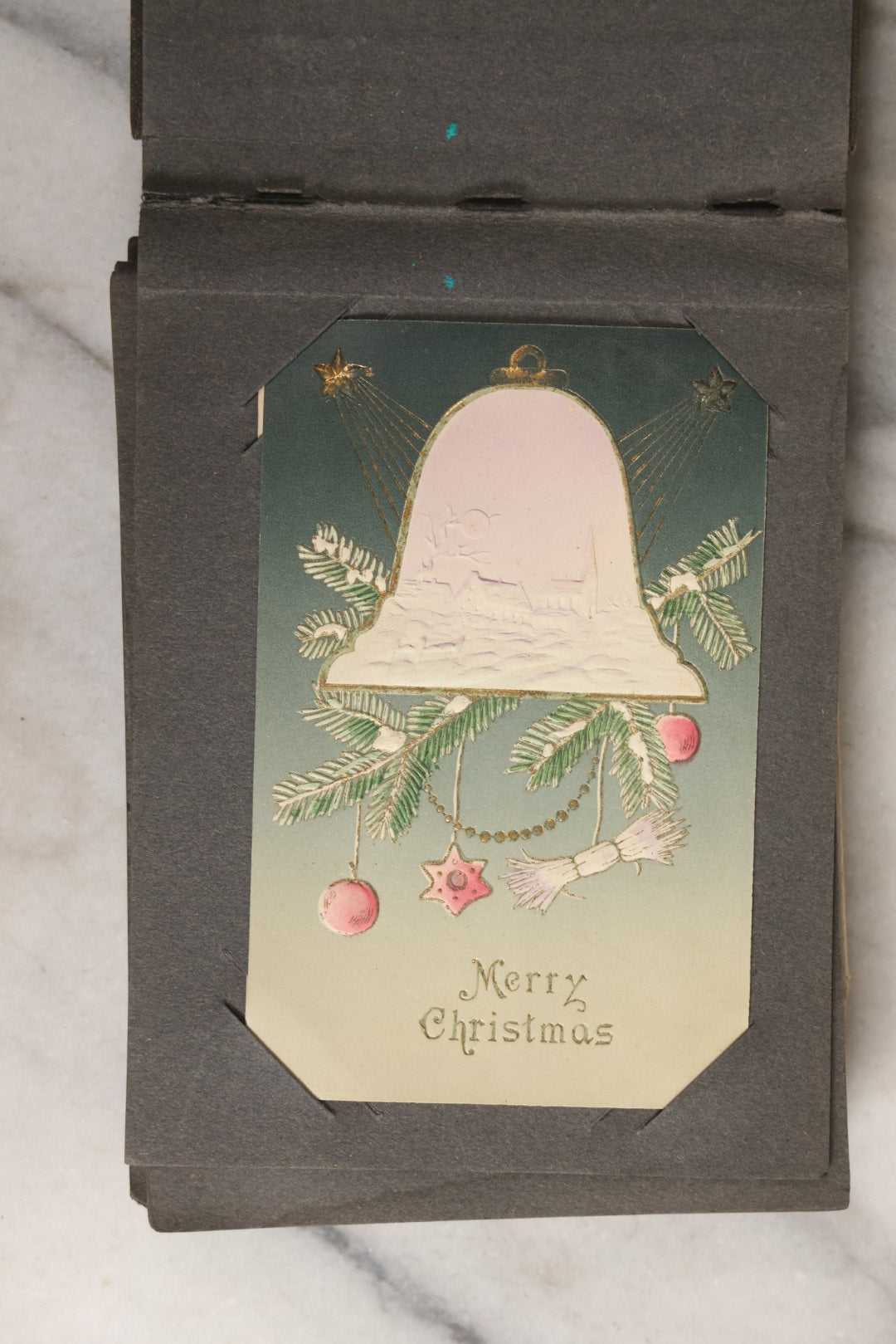 Lot 144 - Antique Postcard Album Containing 33 Postcards Including Christmas, Valentine's, & Easter Cards And Massachusetts Views Such As Charlestown Bridge, Haunted Mill In West Peabody, Deer Island Light, Narbonne House, And Malden Fire House No. 1