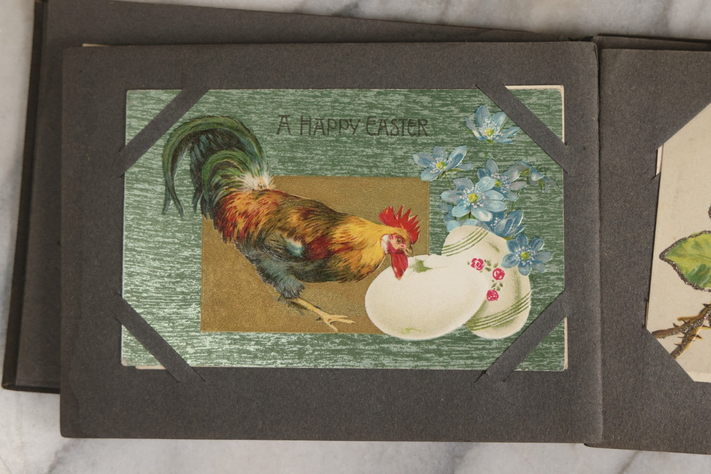 Lot 144 - Antique Postcard Album Containing 33 Postcards Including Christmas, Valentine's, & Easter Cards And Massachusetts Views Such As Charlestown Bridge, Haunted Mill In West Peabody, Deer Island Light, Narbonne House, And Malden Fire House No. 1