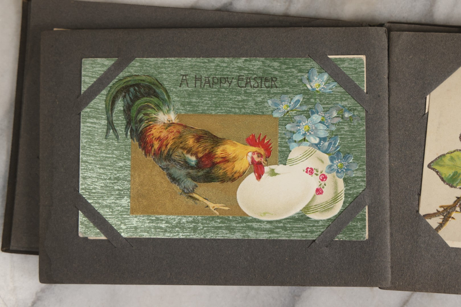 Lot 144 - Antique Postcard Album Containing 33 Postcards Including Christmas, Valentine's, & Easter Cards And Massachusetts Views Such As Charlestown Bridge, Haunted Mill In West Peabody, Deer Island Light, Narbonne House, And Malden Fire House No. 1