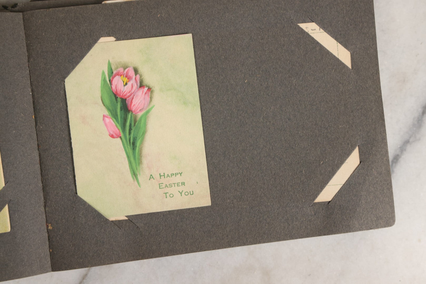 Lot 144 - Antique Postcard Album Containing 33 Postcards Including Christmas, Valentine's, & Easter Cards And Massachusetts Views Such As Charlestown Bridge, Haunted Mill In West Peabody, Deer Island Light, Narbonne House, And Malden Fire House No. 1