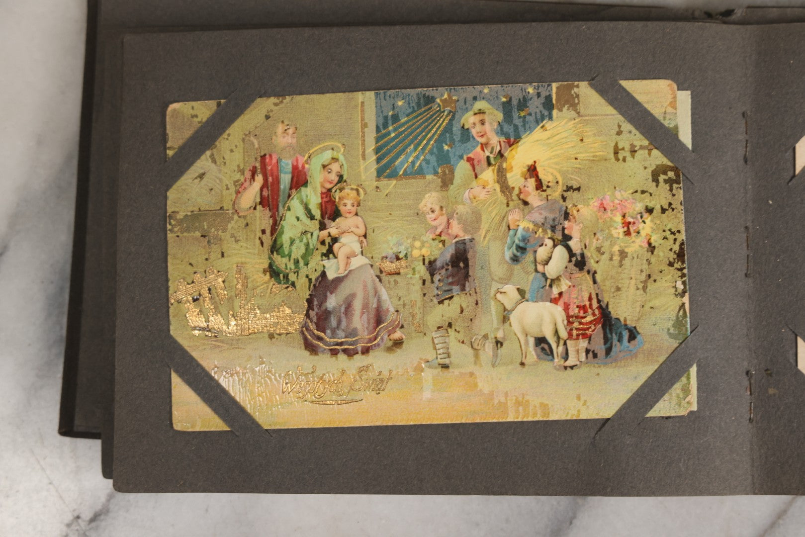 Lot 144 - Antique Postcard Album Containing 33 Postcards Including Christmas, Valentine's, & Easter Cards And Massachusetts Views Such As Charlestown Bridge, Haunted Mill In West Peabody, Deer Island Light, Narbonne House, And Malden Fire House No. 1