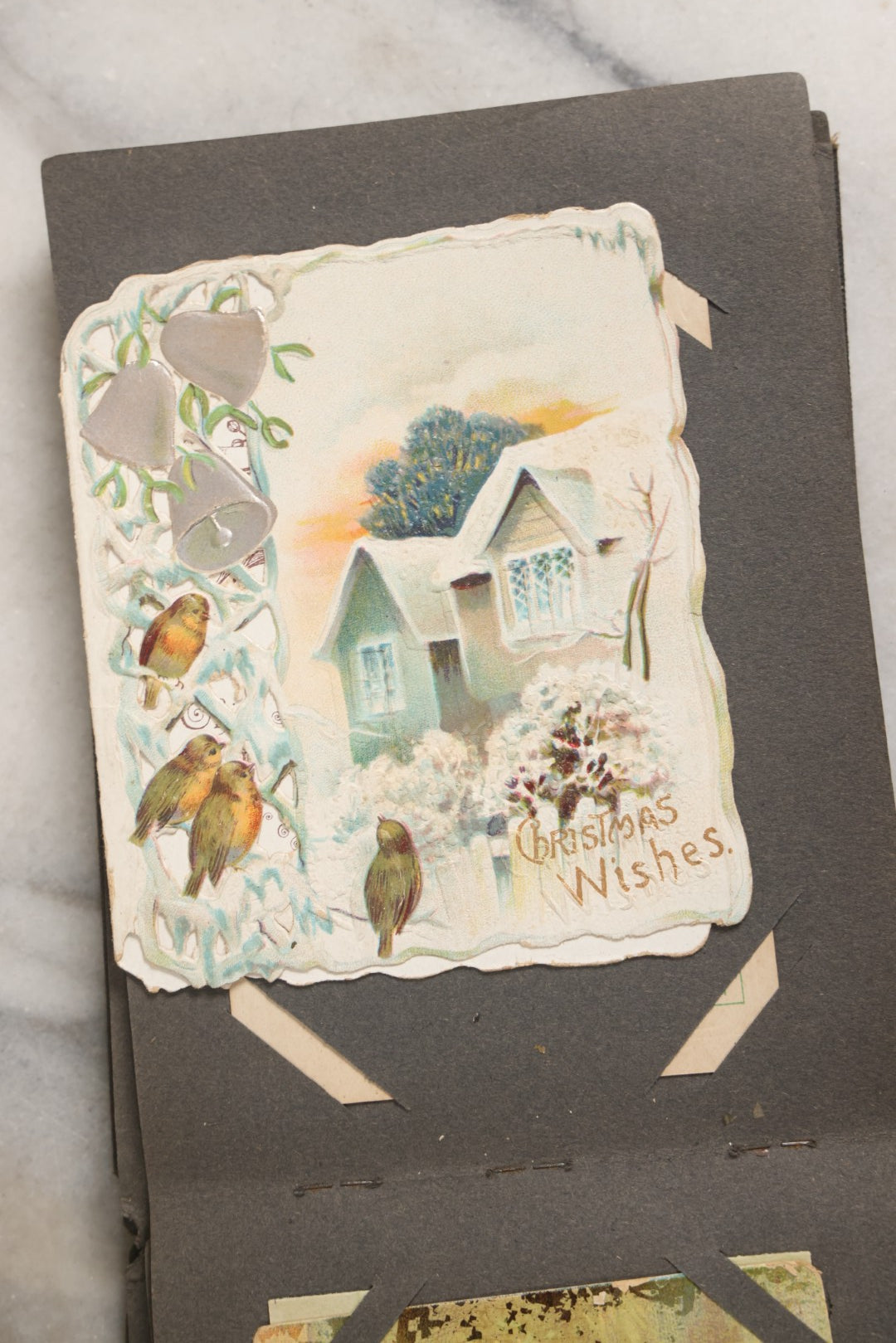 Lot 144 - Antique Postcard Album Containing 33 Postcards Including Christmas, Valentine's, & Easter Cards And Massachusetts Views Such As Charlestown Bridge, Haunted Mill In West Peabody, Deer Island Light, Narbonne House, And Malden Fire House No. 1