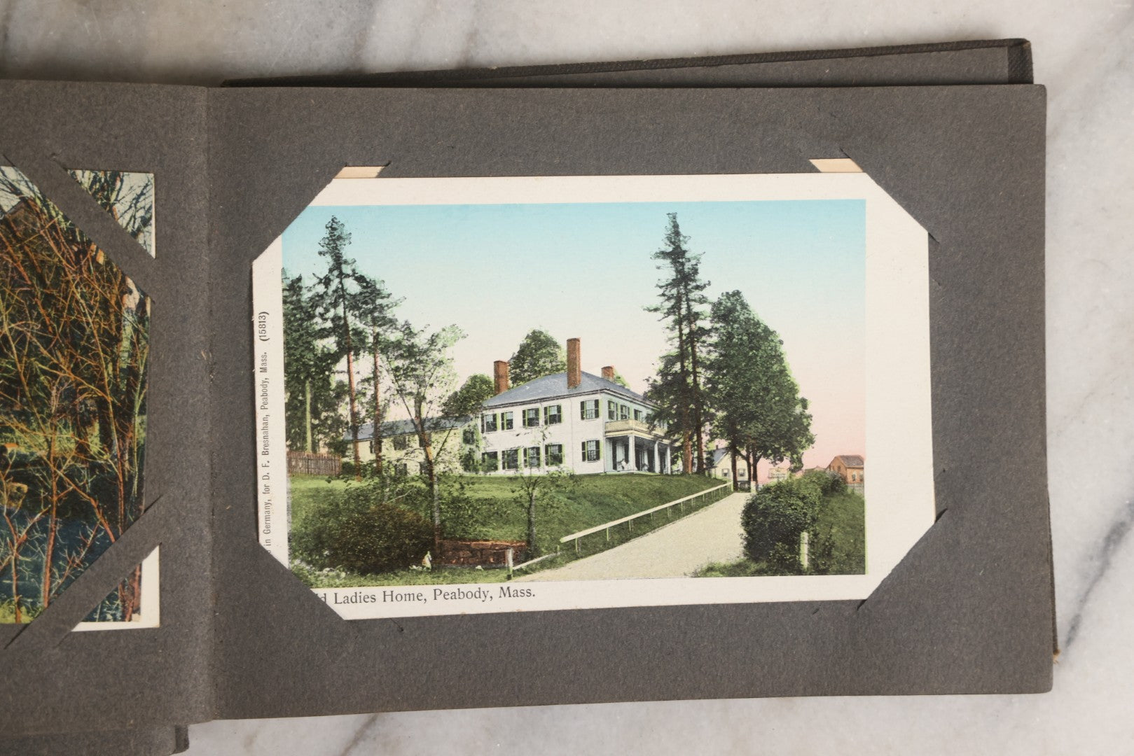 Lot 144 - Antique Postcard Album Containing 33 Postcards Including Christmas, Valentine's, & Easter Cards And Massachusetts Views Such As Charlestown Bridge, Haunted Mill In West Peabody, Deer Island Light, Narbonne House, And Malden Fire House No. 1