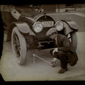 Lot 149 - Grouping Of Five Vintage Glass Plate Photographic Negatives Of Automobiles Including Broken Glass Negative Of Man Repairing Car Plus Two Film Negatives Of Same Repair Scene