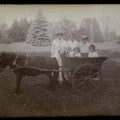 Lot 150 - Grouping Of Four Vintage Glass Plate Photographic Negatives Including Boat Scene, Luncheonette, And Two Views Of Children In Horse-Drawn Carriage