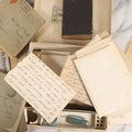 Lot 152 - Antique Cache Of World War One Letters From Private Karl A. Bright In France To His Mother In Franklin, Massachusetts, With 1839 Mini Bible And Ephemera In “Symphony Lawn” Box