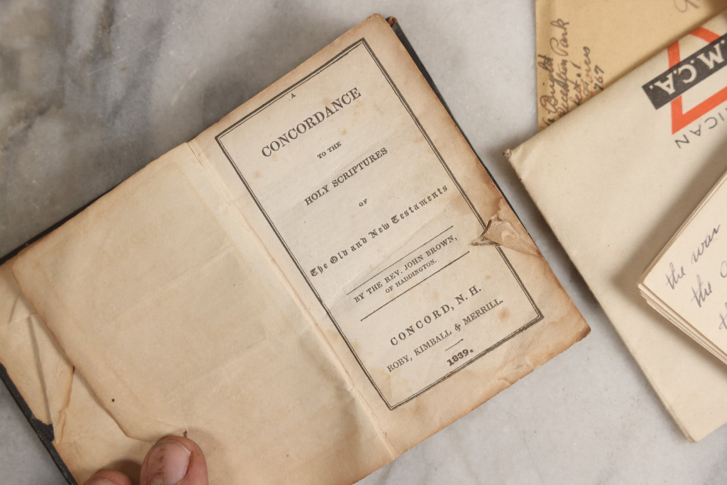 Lot 152 - Antique Cache Of World War One Letters From Private Karl A. Bright In France To His Mother In Franklin, Massachusetts, With 1839 Mini Bible And Ephemera In “Symphony Lawn” Box