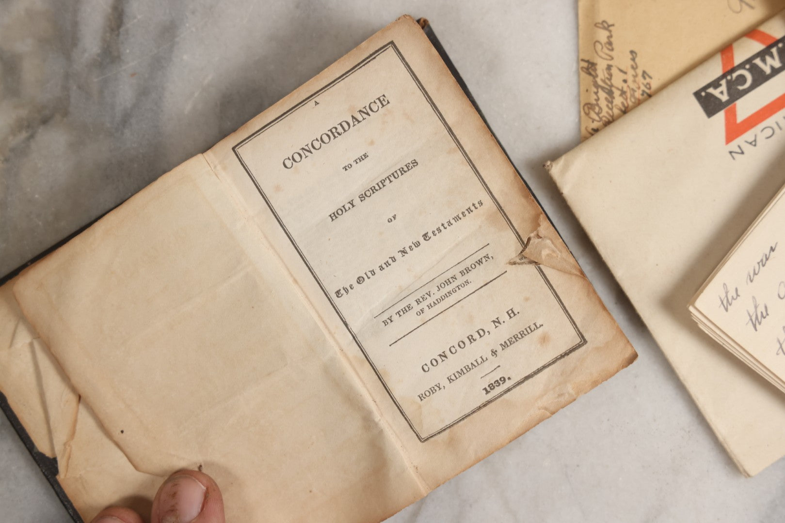 Lot 152 - Antique Cache Of World War One Letters From Private Karl A. Bright In France To His Mother In Franklin, Massachusetts, With 1839 Mini Bible And Ephemera In “Symphony Lawn” Box