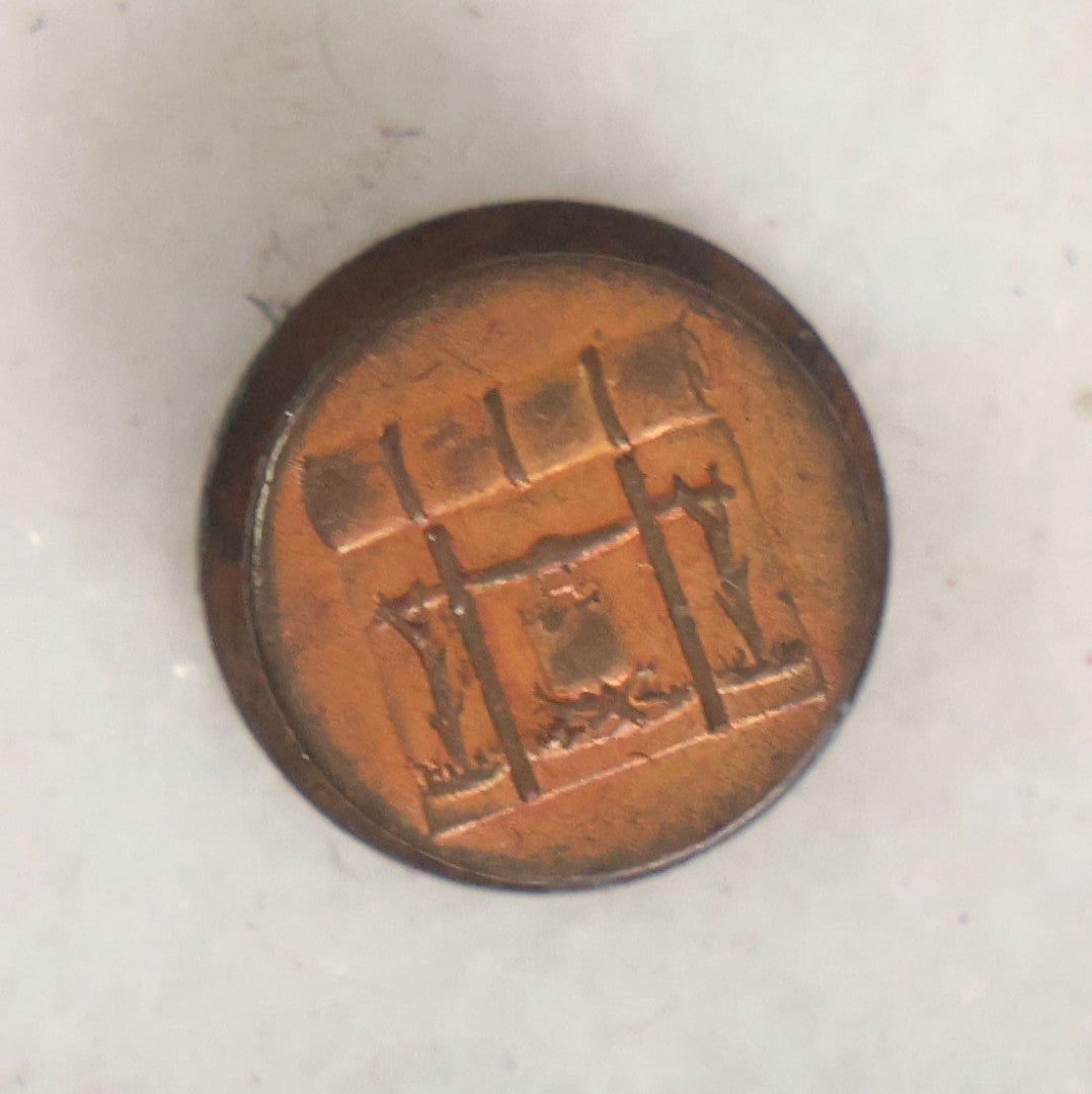 Lot 154 - Antique Box Lot In Red Schrafft's Chocolate Box With 1908 Cameo Lid Containing G.A.R. Post 60 Ribbons, Keys Of Henry G. Trask Of Yarmouth, N.S., And Grand Army Of The Republic Veteran Button