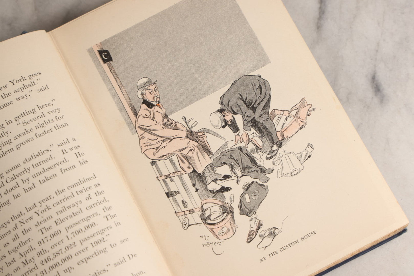 Lot 157 - "The Real New York" Antique Illustrated Cultural Commentary Book By Rupert Hughes, Drawings By Hy. Mayer, Published By The Smart Set Publishing Company, New York, New York, 1904