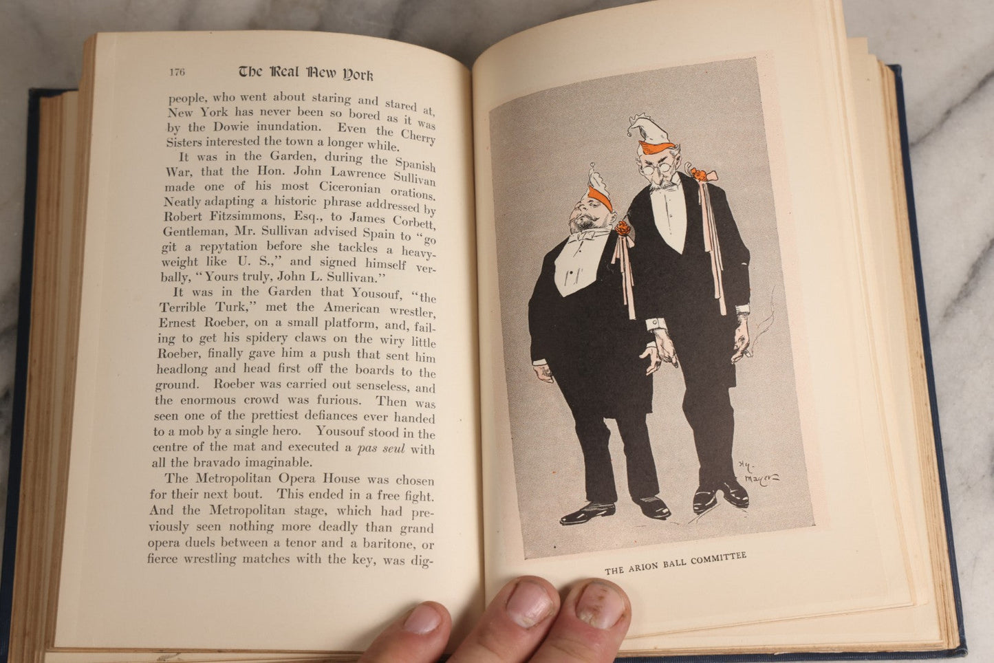 Lot 157 - "The Real New York" Antique Illustrated Cultural Commentary Book By Rupert Hughes, Drawings By Hy. Mayer, Published By The Smart Set Publishing Company, New York, New York, 1904
