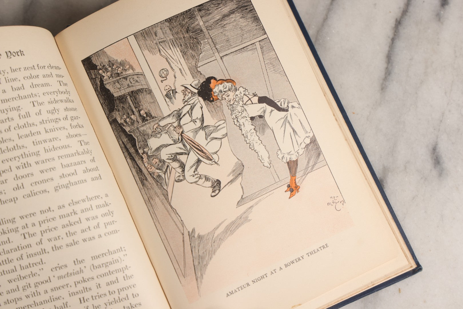 Lot 157 - "The Real New York" Antique Illustrated Cultural Commentary Book By Rupert Hughes, Drawings By Hy. Mayer, Published By The Smart Set Publishing Company, New York, New York, 1904